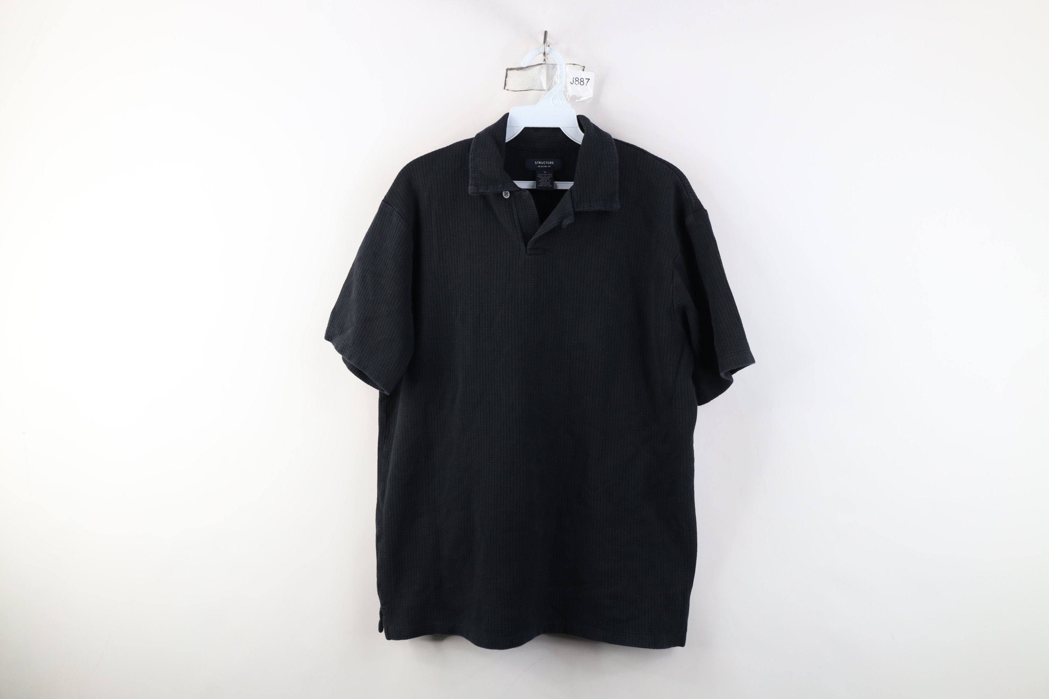 Vintage Vintage 90s Streetwear Knit Looped Collar Polo Black USA Size US M / EU 48-50 / 2 - 1 Thumbnail
