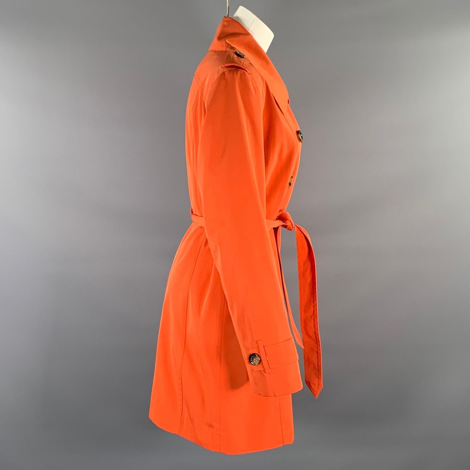 London Fog LONDON FOG L Orange Polyester Double Breasted Trench Coat Size L / US 10 / IT 46 - 2 Thumbnail