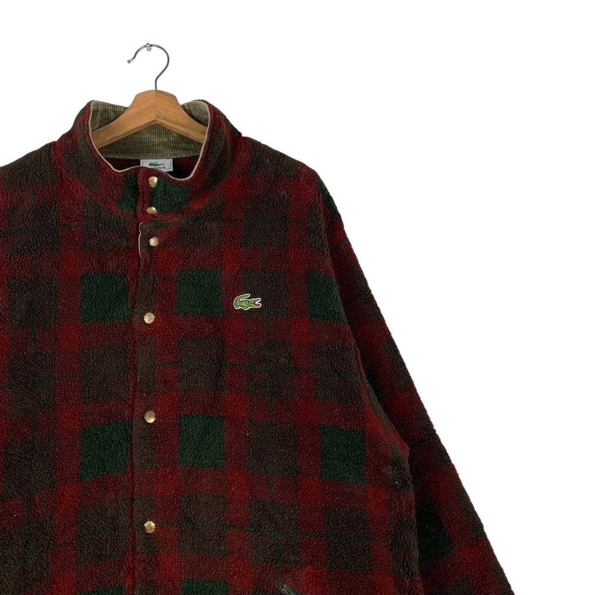 Lacoste LACOSTE Red Tartan Checked Fleece Jacket #1279-C58 Size US XL / EU 56 / 4 - 5 Thumbnail