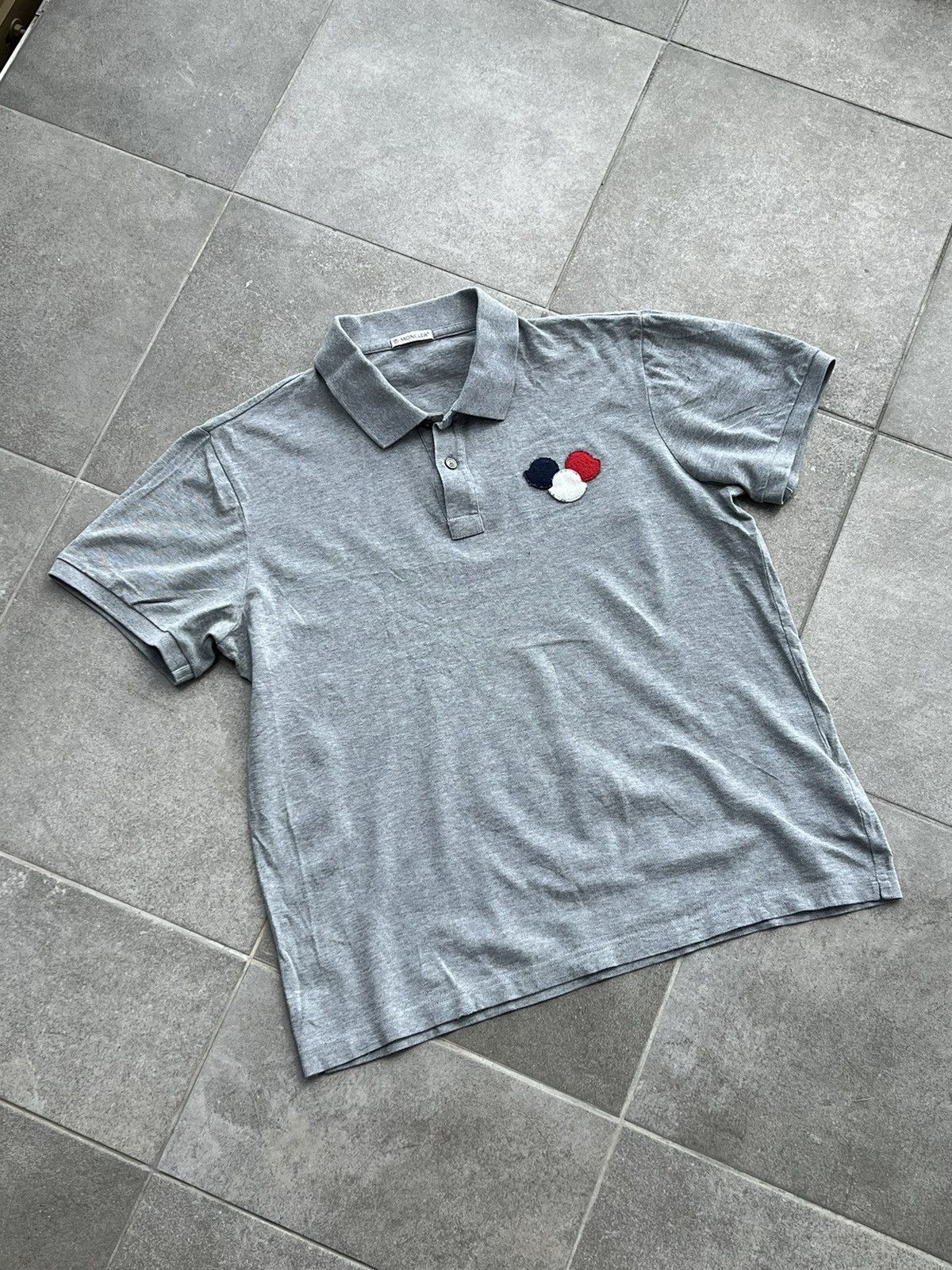 Moncler Moncler Maglia Polo Manica Corta grey triple logo Size US S / EU 44-46 / 1 - 2 Thumbnail