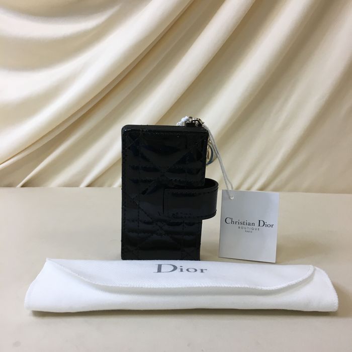 Louis Vuitton LOUIS VUITTON Dior Black Patent Cannage 5Gusset Card