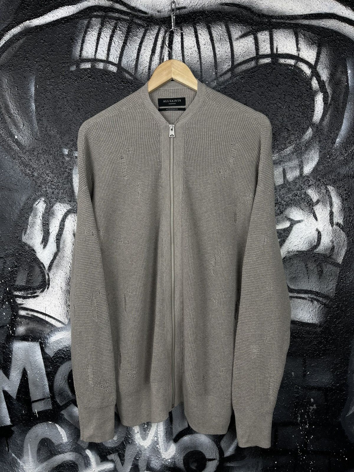 Allsaints Allsaints Forram Cardigan Distressed Full Zip Sweater Men’s Size US M / EU 48-50 / 2 - 5 Thumbnail