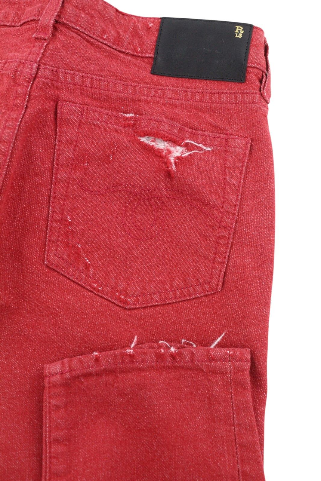 R13 KATE SKINNY 24 Red Distress Ripped Ankle Skinny Fit 86483 Size 24" / US 00 / IT 34 - 5 Thumbnail
