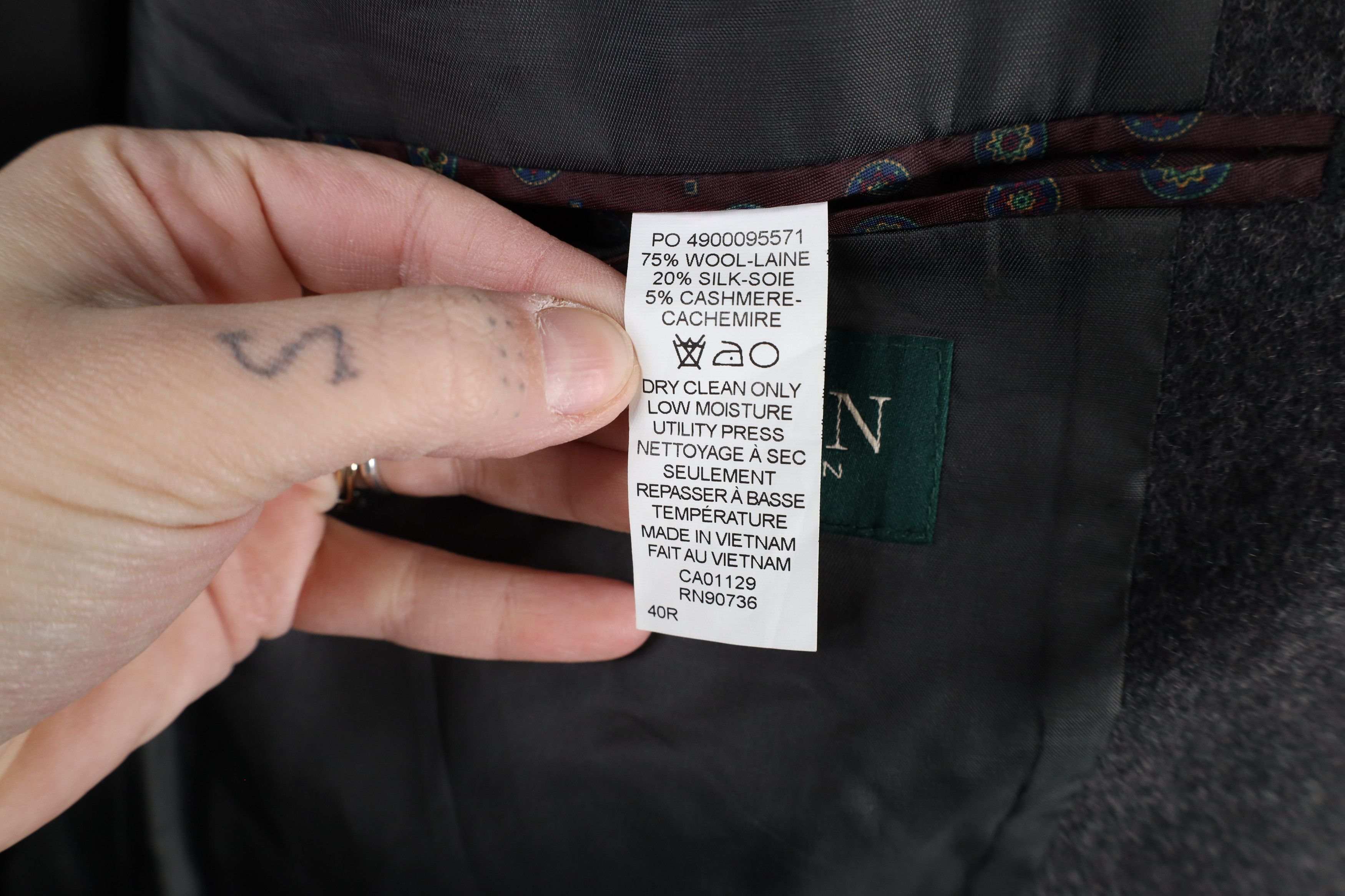 Ralph Lauren × Vintage Ralph Lauren Cashmere 2 Button Suit Blazer Jacket Dark Gray Size US L / EU 52-54 / 3 - 13 Thumbnail