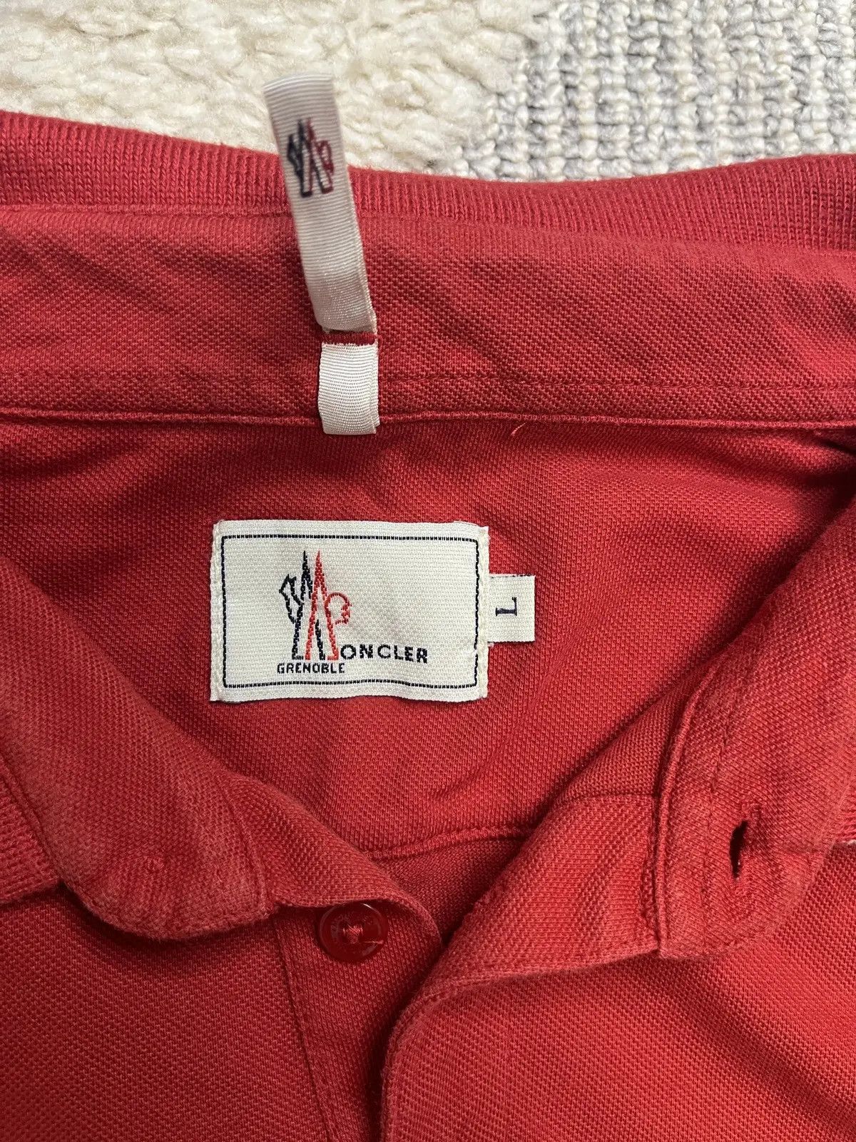 Moncler Grenoble Vintage Moncler Grenoble Red Polo Shirt Mario Mele L Size US L / EU 52-54 / 3 - 4 Thumbnail