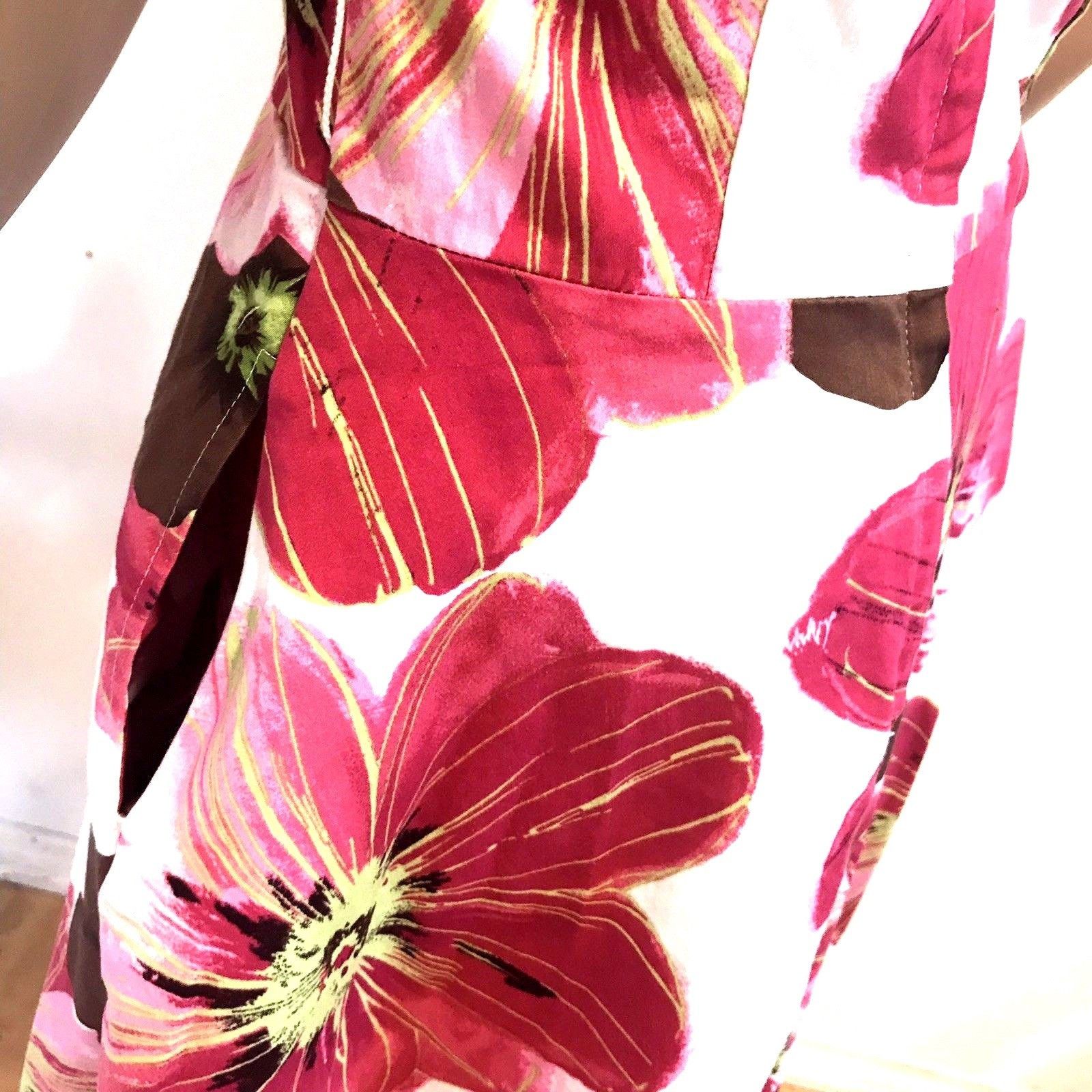 Vintage Candies Pink Floral Fit Flare Skater Midi Dress Sz 3 Pockets Size ONE SIZE - 6 Thumbnail