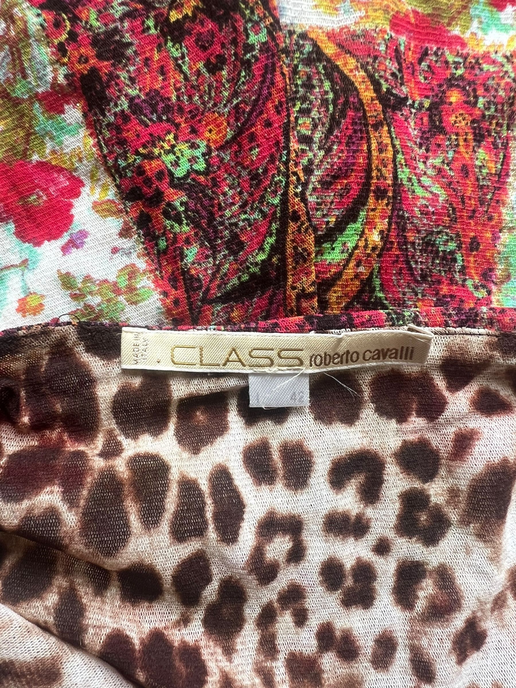 Roberto Cavalli Roberto Class Cavalli 2004 Red & White Animal Print Dress Size M / US 6-8 / IT 42-44 - 4 Thumbnail