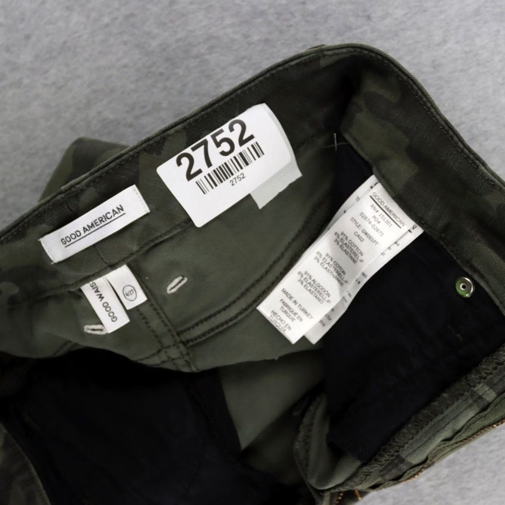 Good American Good American Jeans Skinny Green Camouflage Size 4/27 Stretch Womens Size 27" / US 4 / IT 40 - 3 Thumbnail