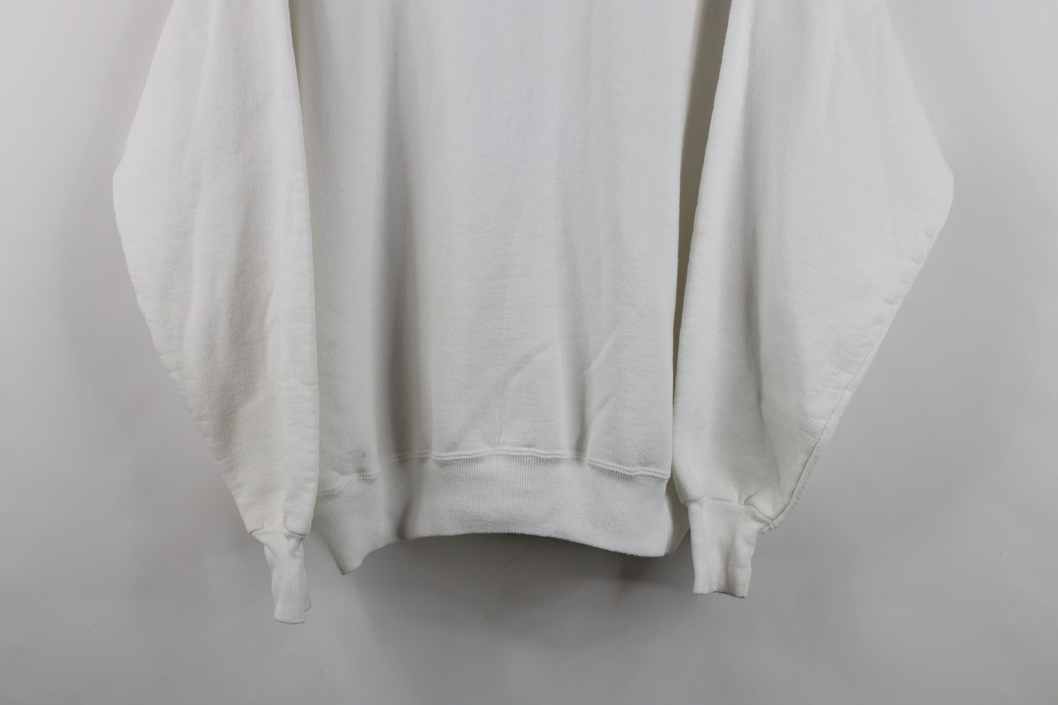 Vintage Vintage 90s Streetwear Blank Heavyweight Sweatshirt White Size US XL / EU 56 / 4 - 3 Thumbnail