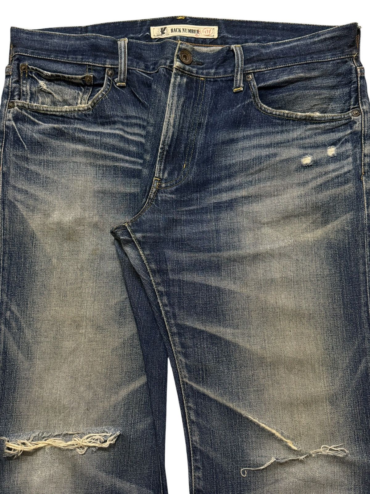 Fubu Vintage Y2K Japanese Brand Blue Faded Wash Distress Wide Leg Size US 38 / EU 54 - 3 Thumbnail