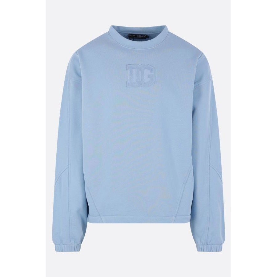 Dolce & Gabbana DOLCE & GABBANA DG Patch Oversized Blue Jersey Sweatshirt Ne Size US L / EU 52-54 / 3 - 1 Thumbnail
