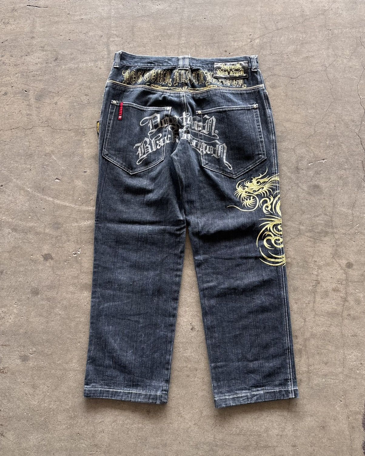 Dogtown 🔥RARE Dog Town Black Dragon Limited Edition Denim Jeans Size US 34 / EU 50 - 8 Thumbnail