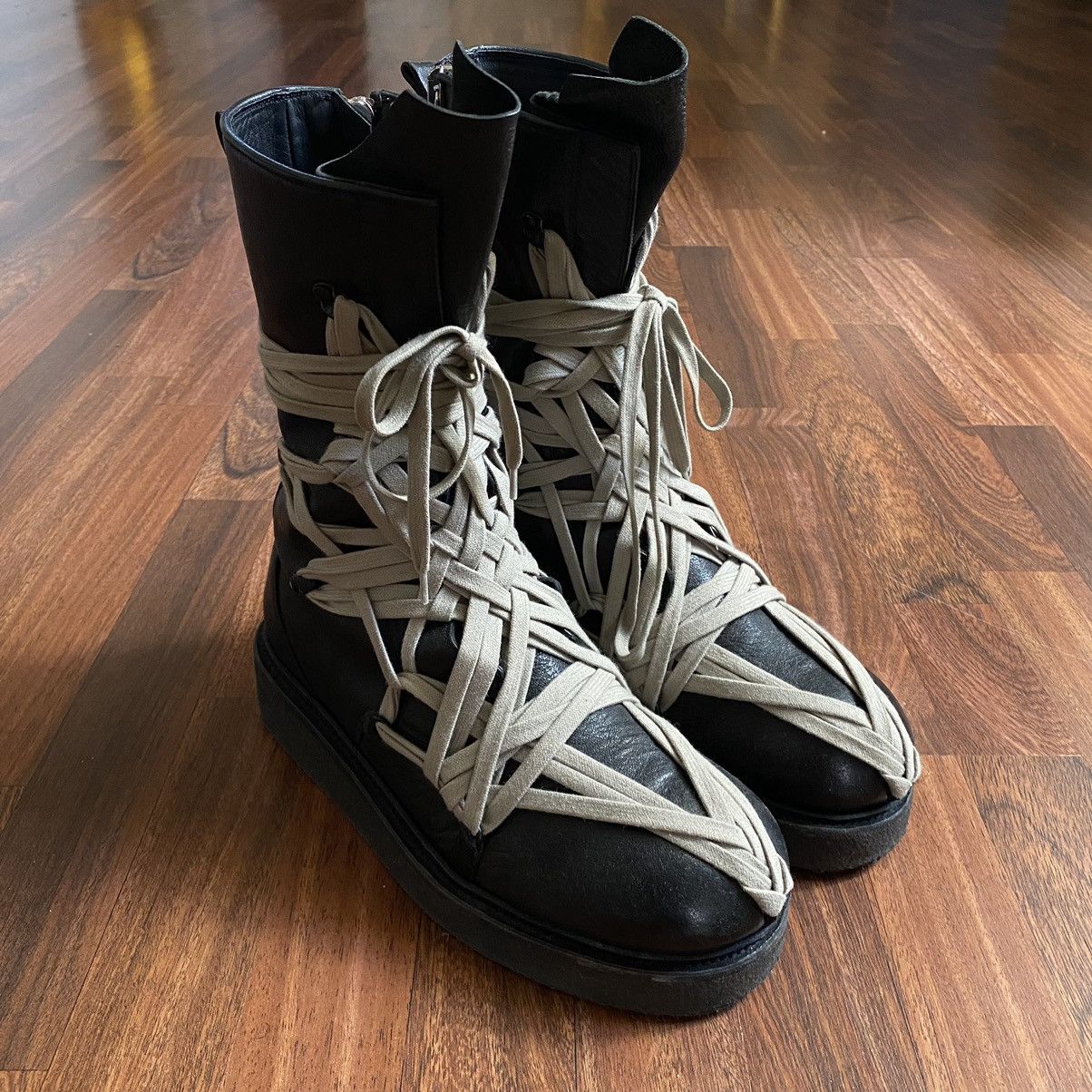 Rick Owens SS20 Tecuatl Rick Owens Megalace Bozo Army Boot | Grailed