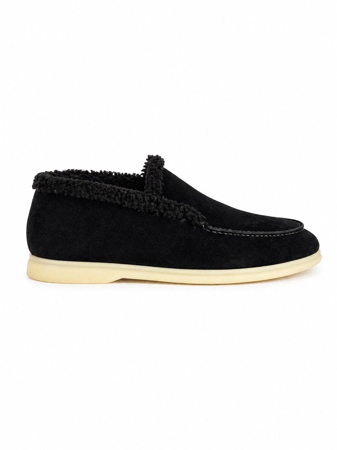 Loro Piana Loro Piana Open Walk Suede Shearling Loafers Black Size US 10 / EU 43 - 1 Thumbnail