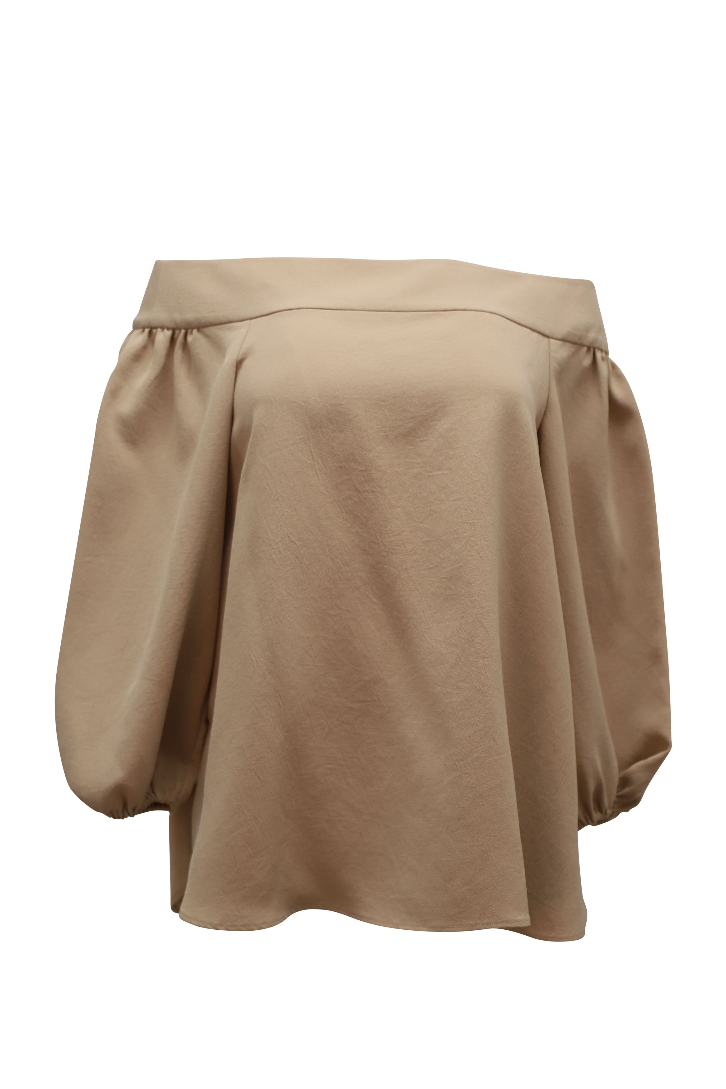 Tibi Tibi Off Shoulder Top in Beige Polyester Size XS / US 0-2 / IT 36-38 - 1 Thumbnail