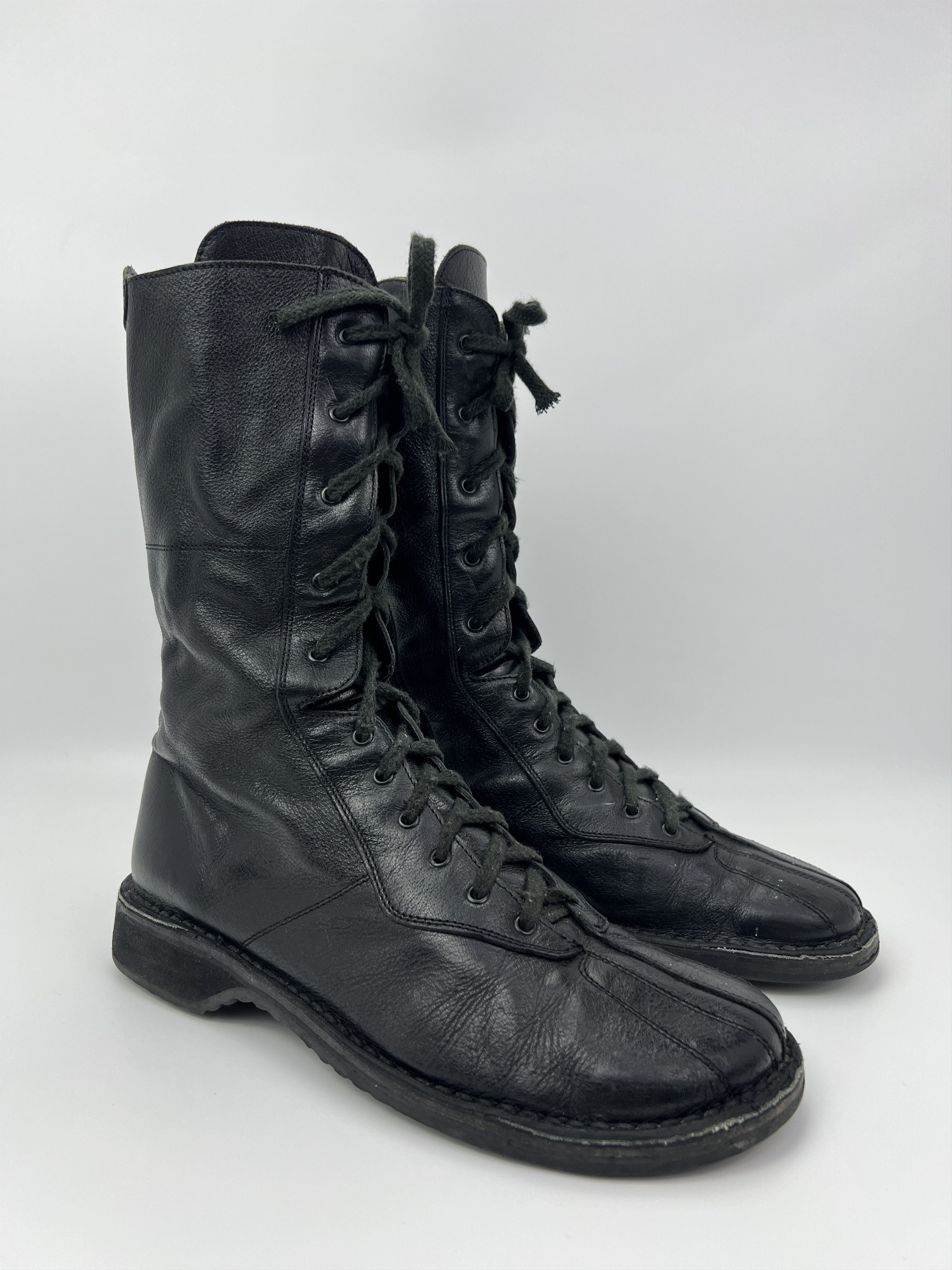 Vintage Vintage Avant Garde Laced Up Combat Leather Boots Size US 10 / IT 40 - 5 Thumbnail
