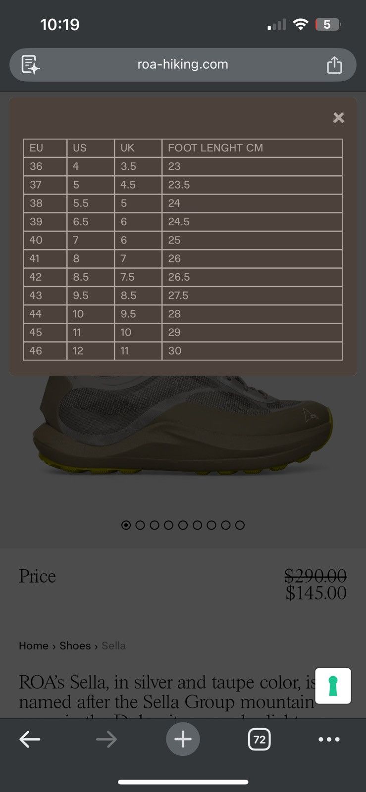 ROA ROA Sella Size EU 45 fits like size US11 Size US 11 / EU 44 - 7 Thumbnail