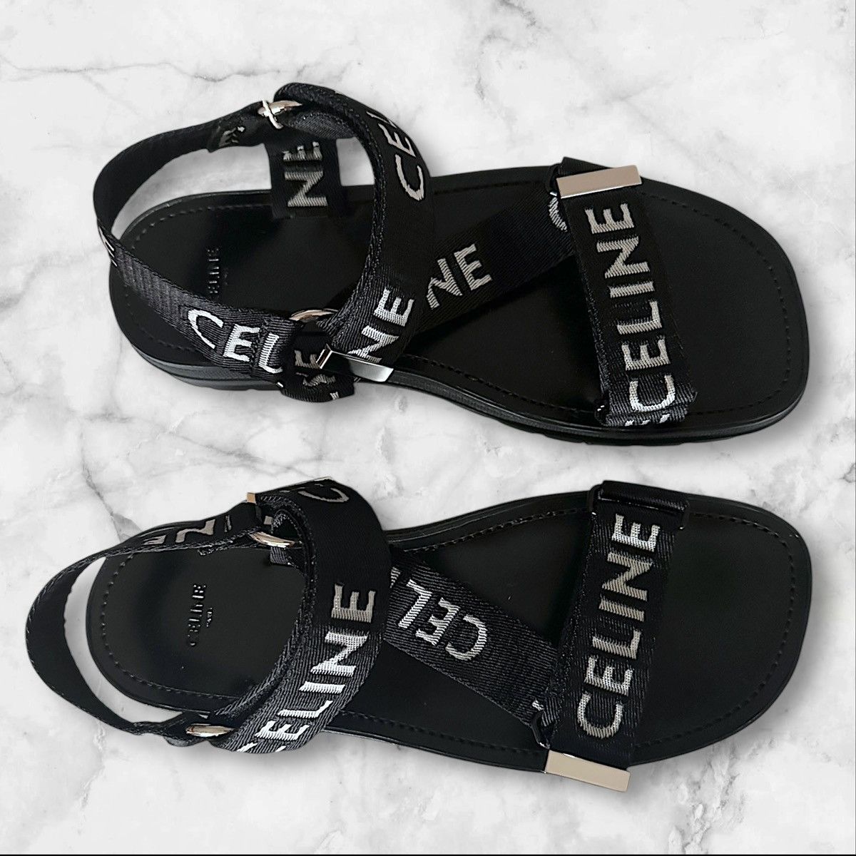Celine Celine Strappy Logo Sandals Size US 10 / EU 43 - 5 Thumbnail