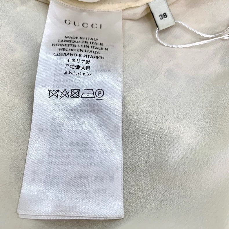Gucci Gucci Beige Lace V-Neck Cotton Dress-2506 Size 22" - 6 Thumbnail