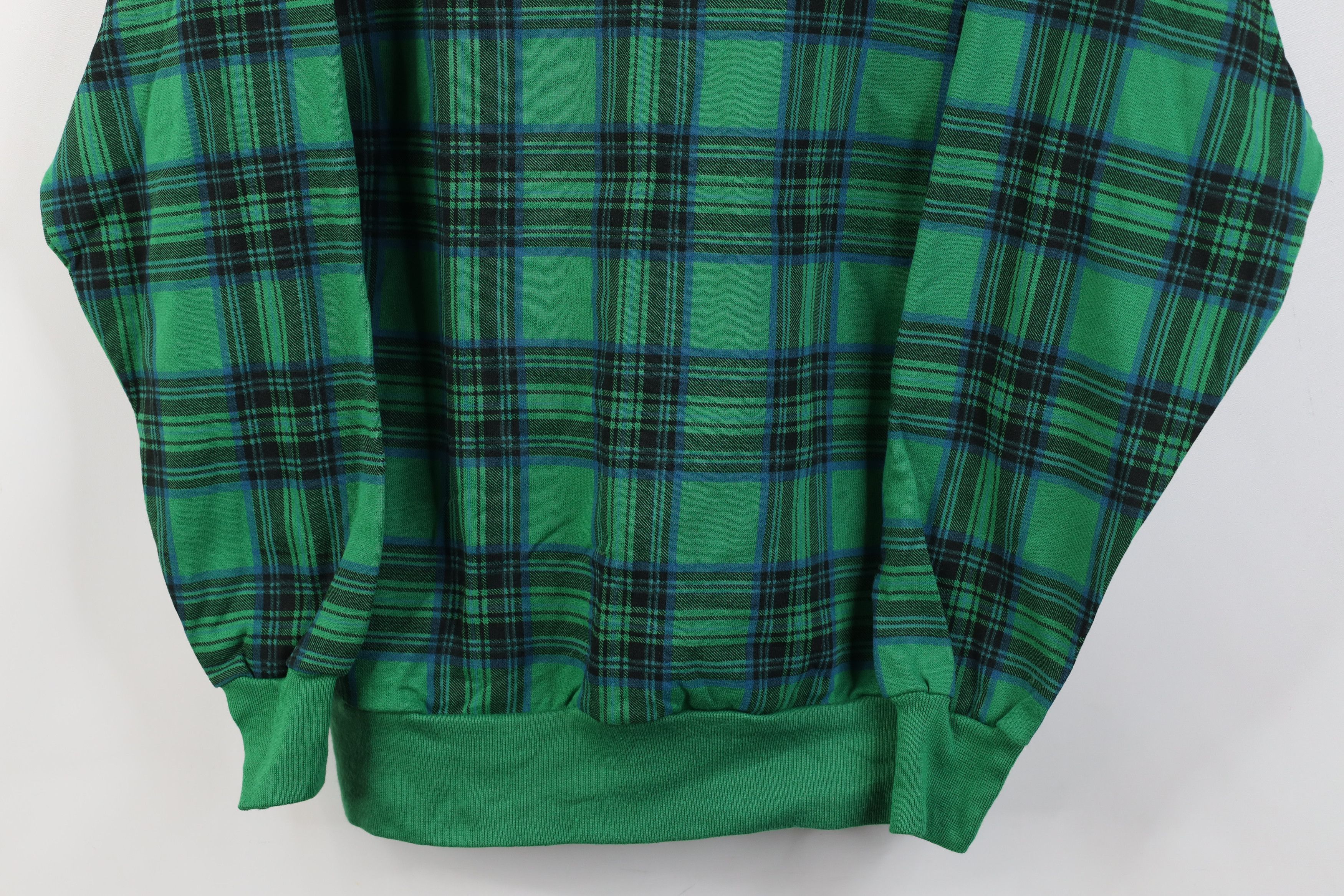 Vintage Deadstock Vintage 90s Streetwear Crewneck Sweatshirt Plaid Size M / US 6-8 / IT 42-44 - 3 Thumbnail