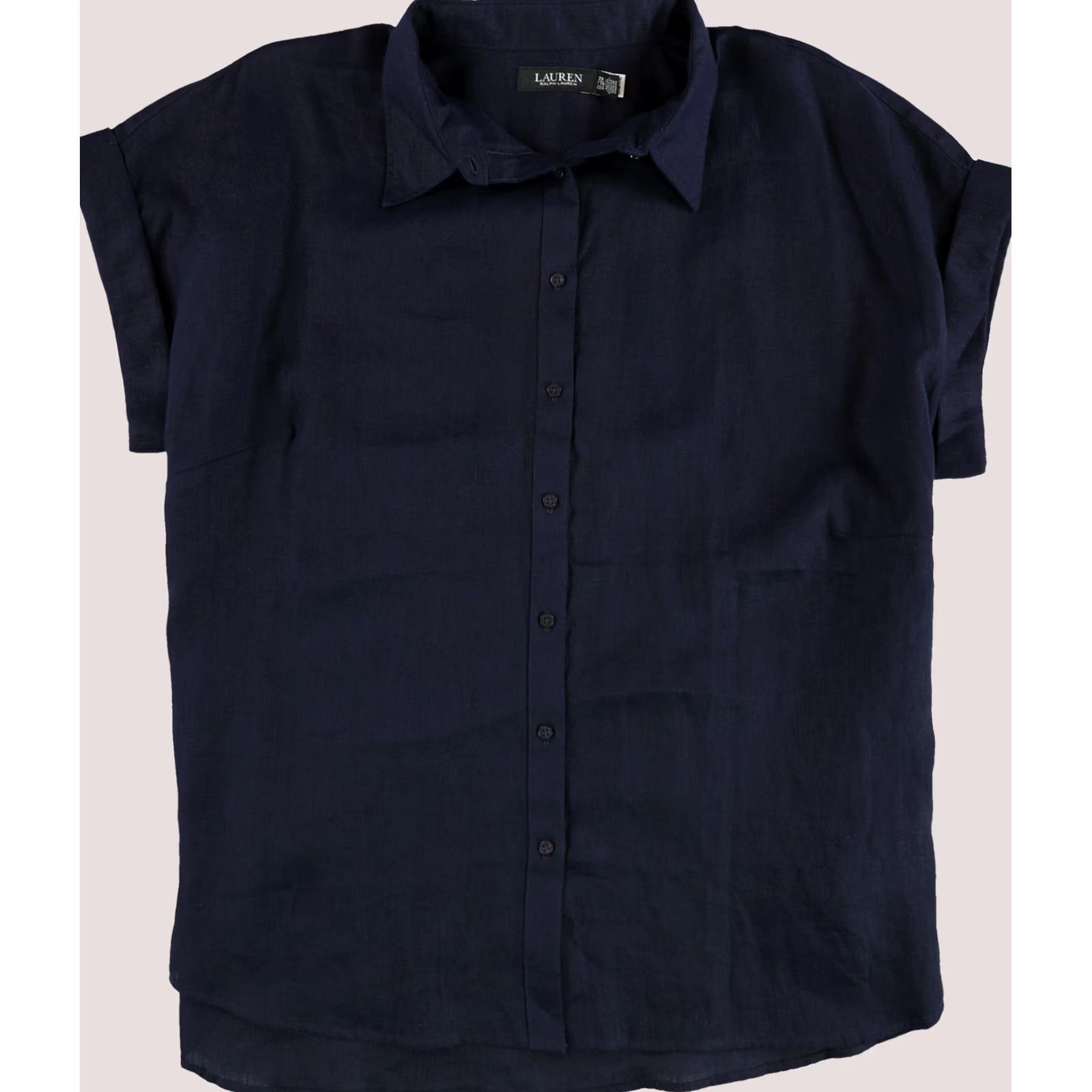 Ralph Lauren Ralph Lauren Womens Linen Button Up Shirt navy Plus Size 1X Size XL / US 12-14 / IT 48-50 - 1 Thumbnail