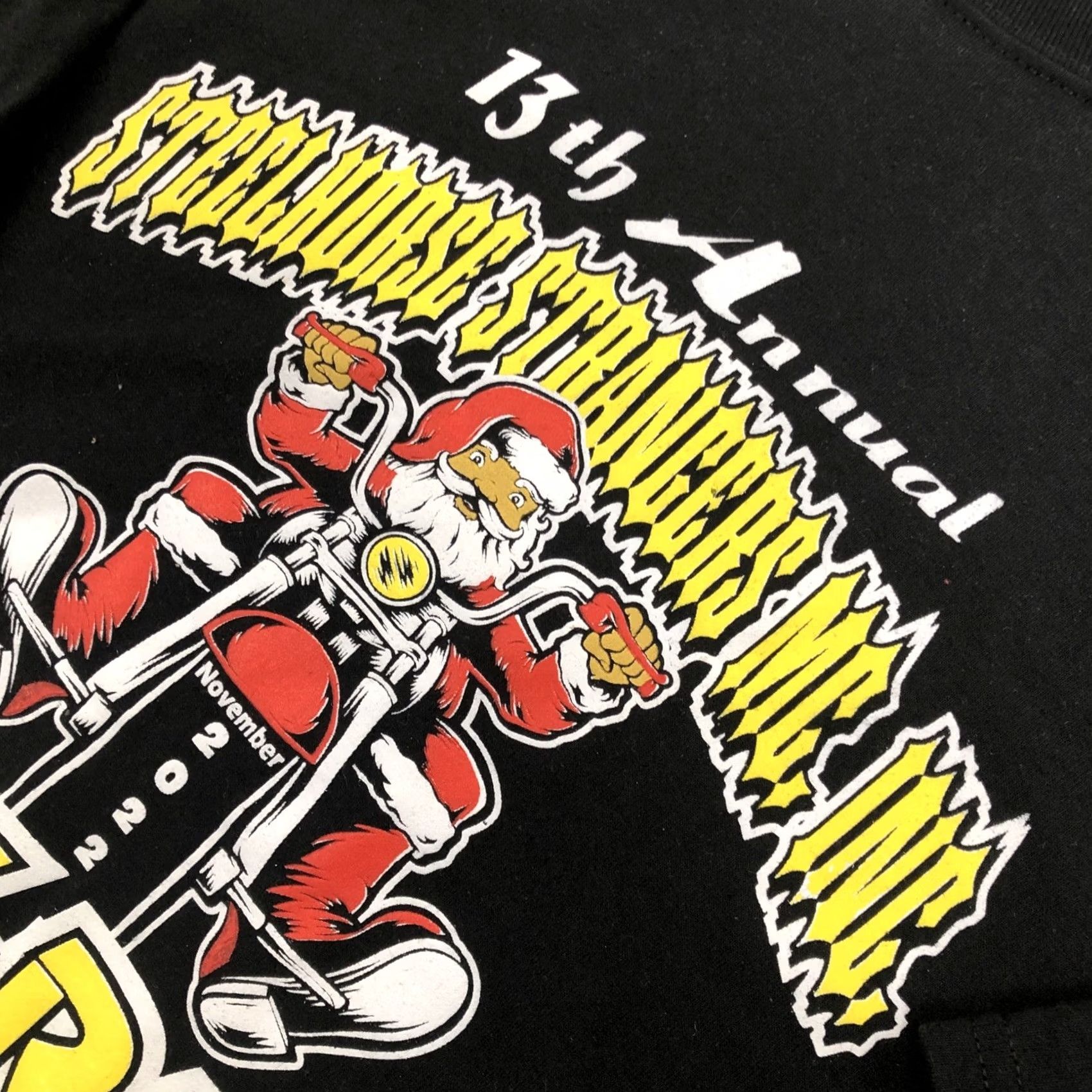 Port & Company VINTAGE Santa Claus Motorcycle T-Shirt Steelhorse Strangers of NC Toy Run 2022 XL Black Men Graphic Tee 2000s Size US XL / EU 56 / 4 - 4 Thumbnail