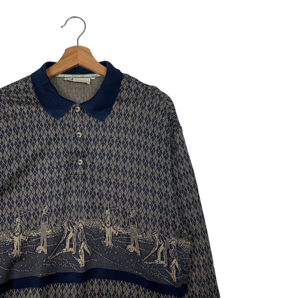 Vintage RITRATTO GOLF Overprint Long Sleeve Polos #1562-C70 Size US L / EU 52-54 / 3 - 5 Thumbnail