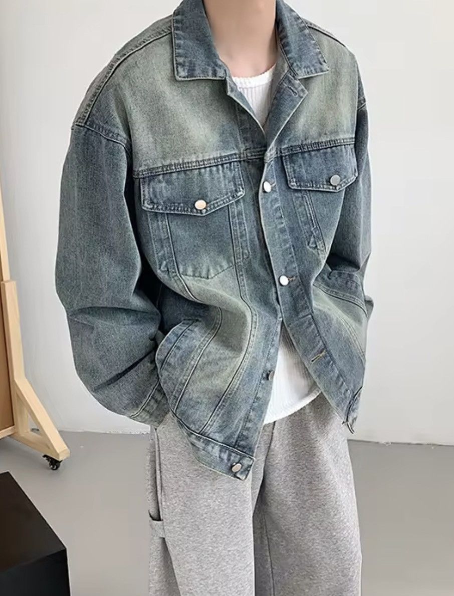 Japanese Brand Wash Blue Denim Jacket - Classic Button-Up Distressed Size US M / EU 48-50 / 2 - 9 Thumbnail