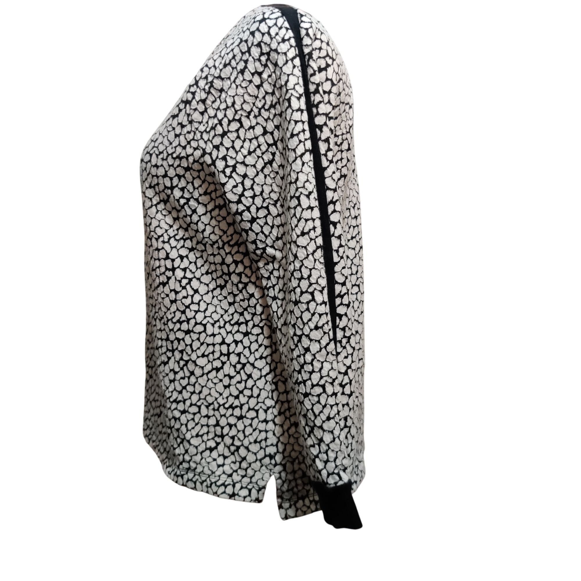Apt. 9 APT 9 Petite L Black White Textured Animal Print Long Sleeve Size L / US 10 / IT 46 - 10 Thumbnail