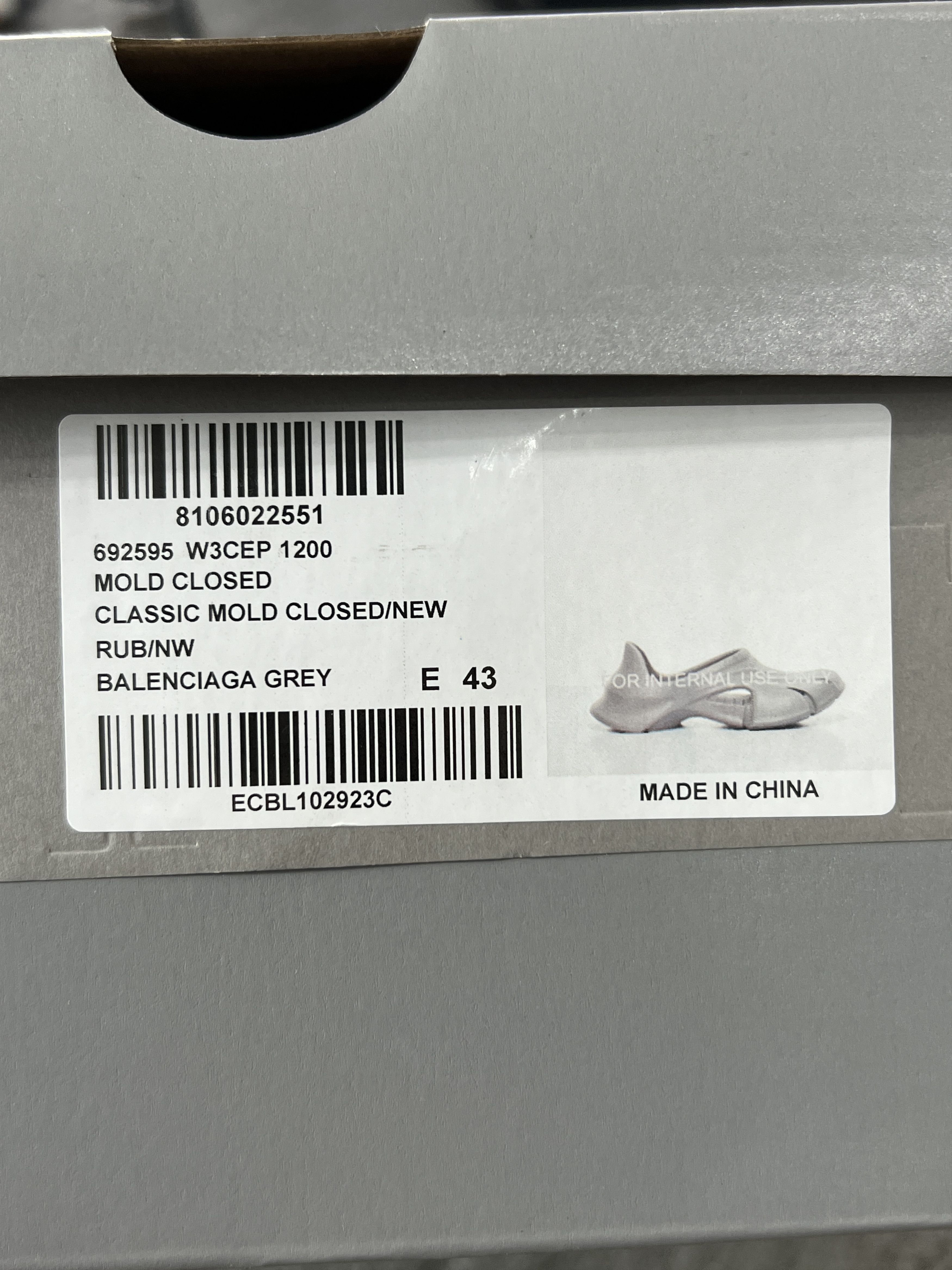 Balenciaga Balenciaga Mold Closed Grey EU43 New w/ Box Size US 10 / EU 43 - 8 Thumbnail