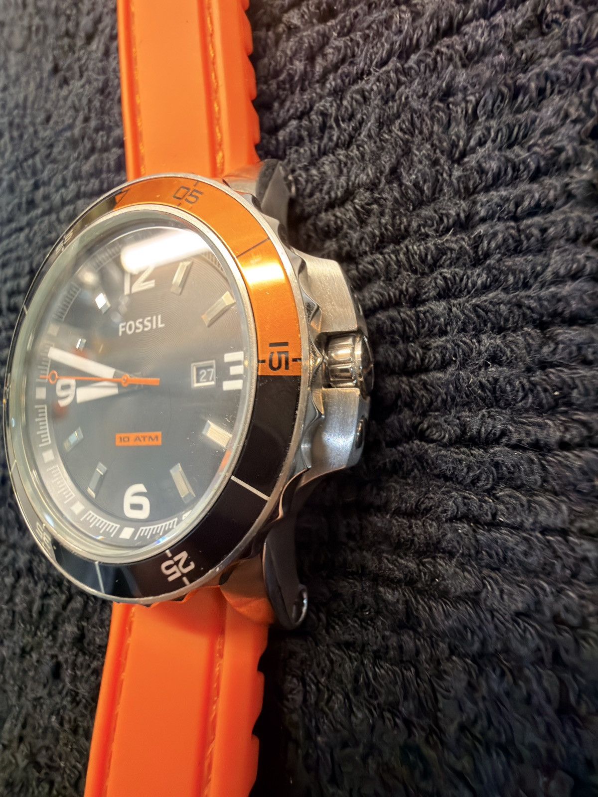 Fossil Fossil 10 ATM Diver – Blaze Orange Strap Size ONE SIZE - 2 Thumbnail