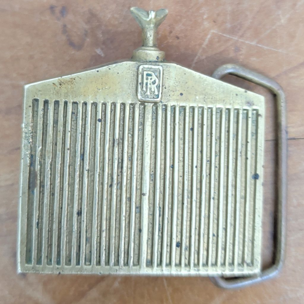 Vintage 1978 Dated Rolls-Royce Grill Logo Brass Belt Buckle Size ONE SIZE - 1 Thumbnail