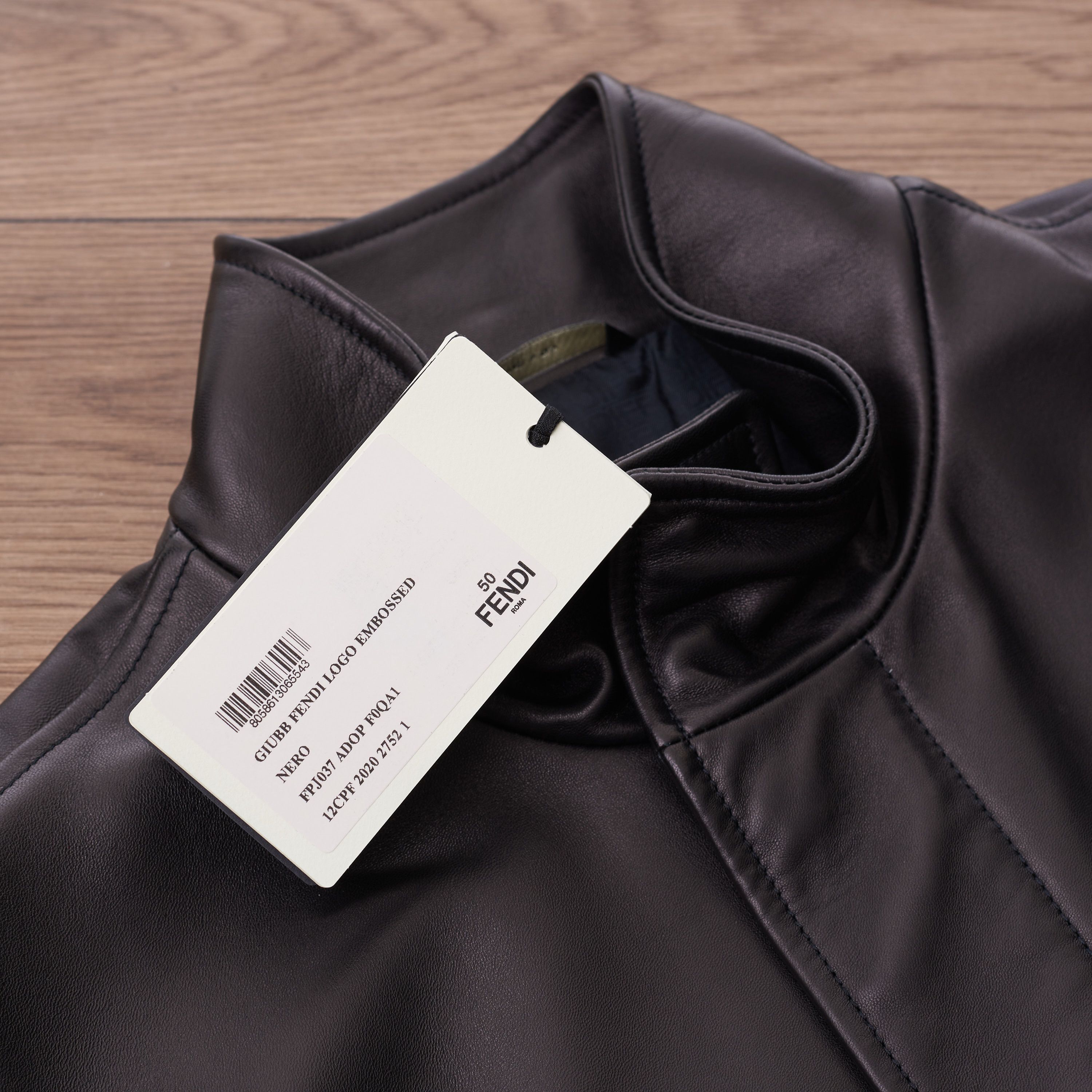 Fendi Biker Jacket In Black Leather With Embossed Fendi Roma Size US M / EU 48-50 / 2 - 14 Thumbnail