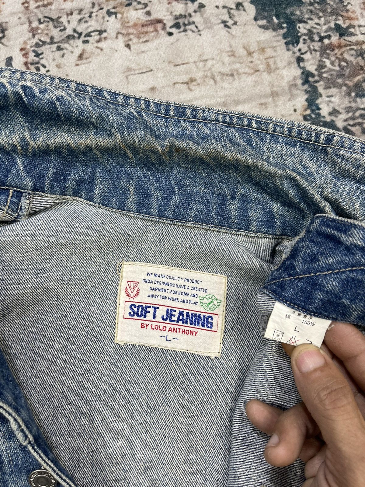 Vintage Vtg Lold Anthony Soft Jeaning Denim Jacket Size US L / EU 52-54 / 3 - 13 Thumbnail