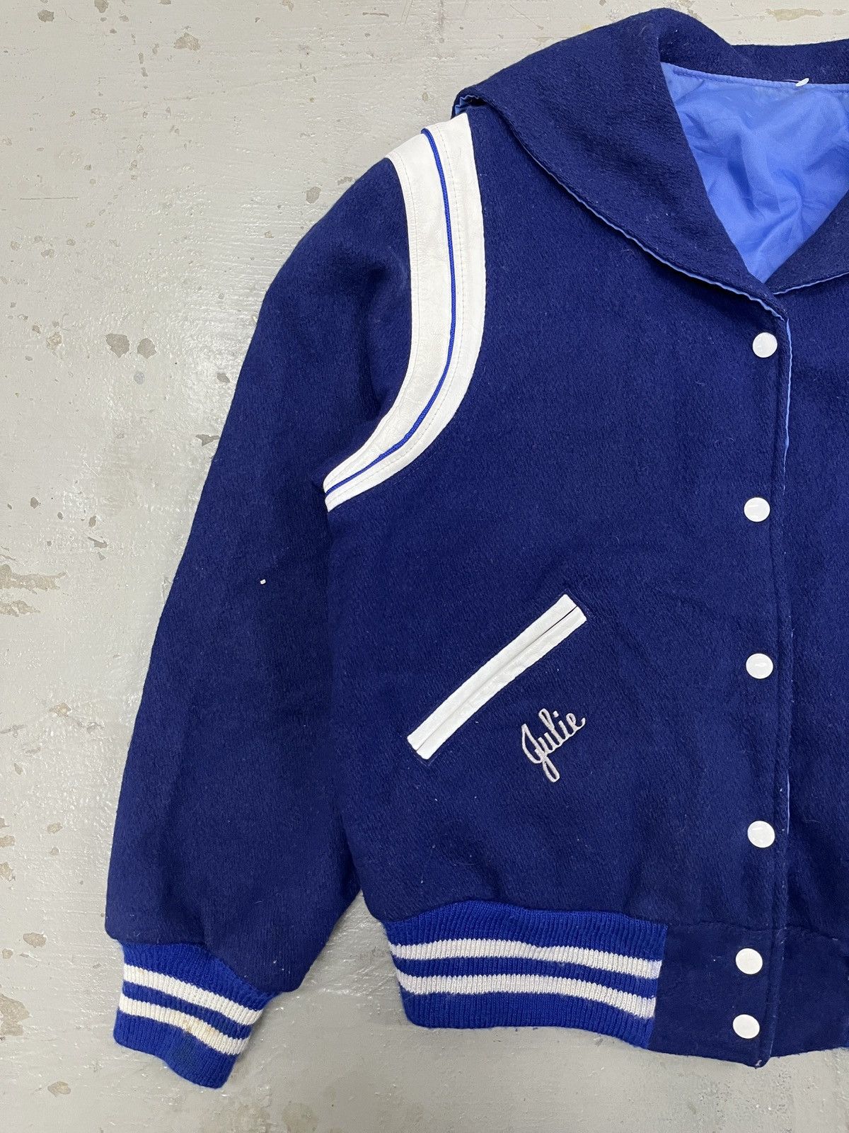 Vintage VINTAGE 80's TROPHY WOOL LEATHER VARSITY BOMBER JACKET Size US L / EU 52-54 / 3 - 3 Thumbnail