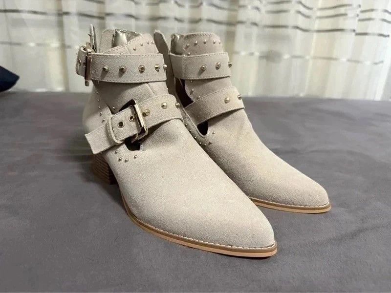 Other Lascana Studded Ankle Boots Beige Size EU 39 (US 8) - New Size US 8 / IT 38 - 2 Thumbnail