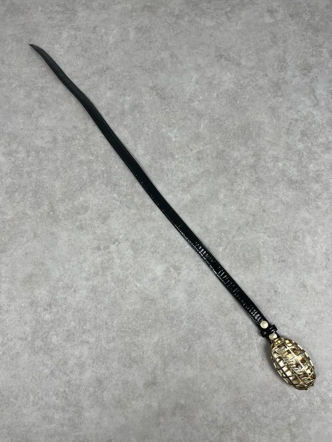 Dsquared2 Dsquared2 Black Leather Golden Globe Belt Size ONE SIZE - 8 Thumbnail