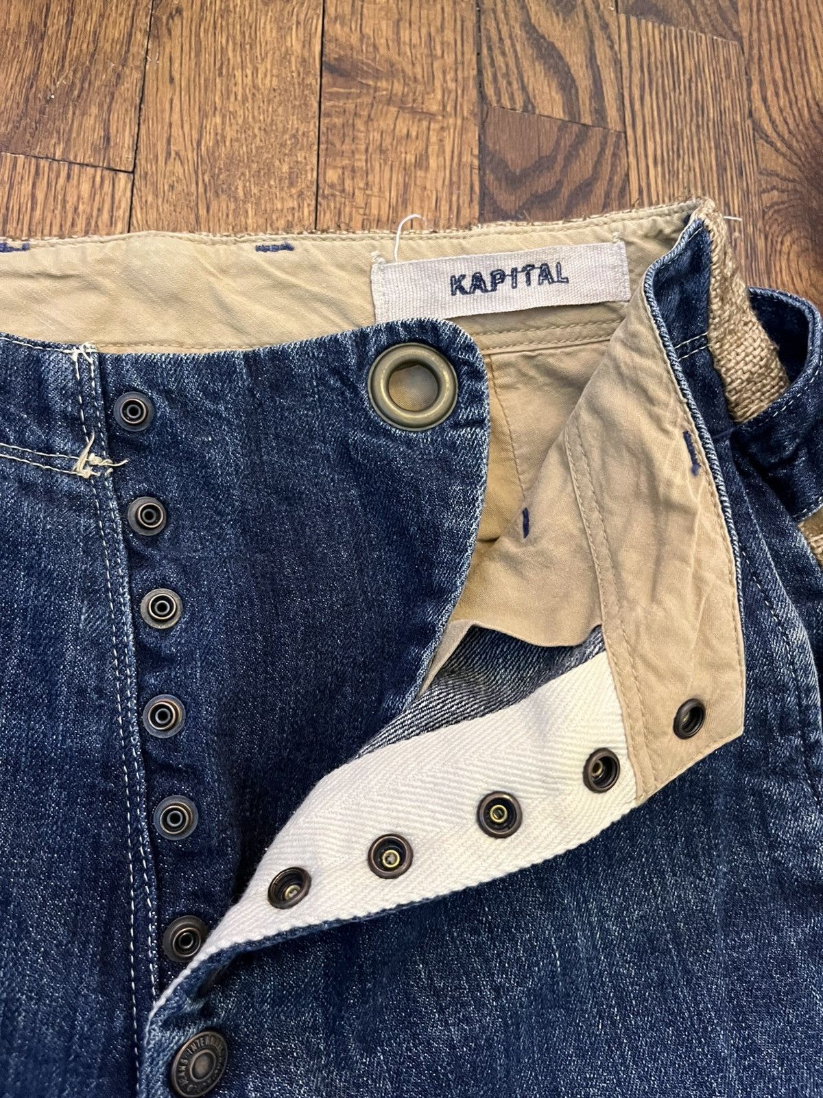 Kapital Kountry KAPITAL denim 2tone high waisted jeans (27) Size US 32 / EU 48 - 6 Thumbnail