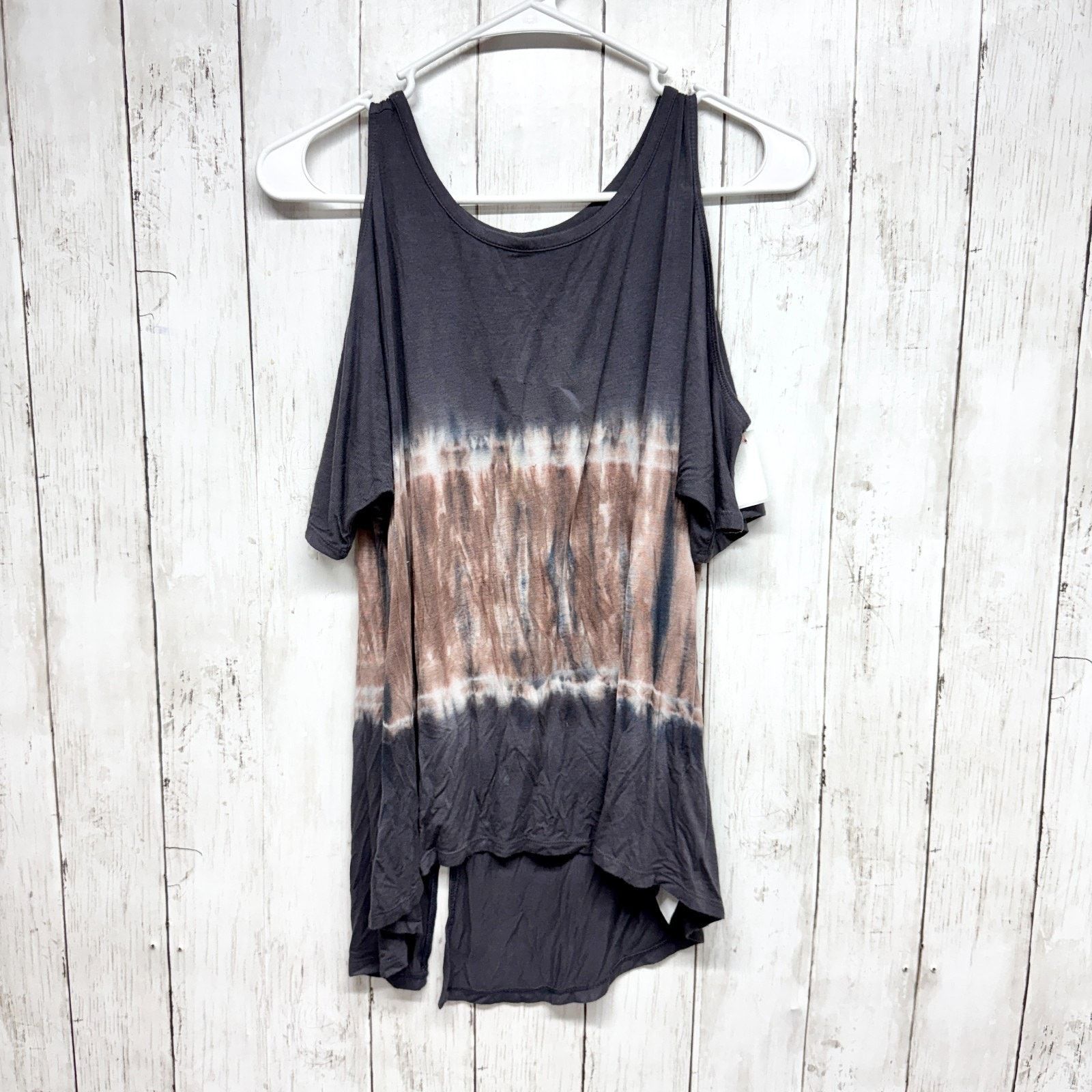 American Eagle Outfitters American Eagle Top Tie Dye Cold Shoulder Short Sleeve Blouse Size XS / US 0-2 / IT 36-38 - 1 Thumbnail
