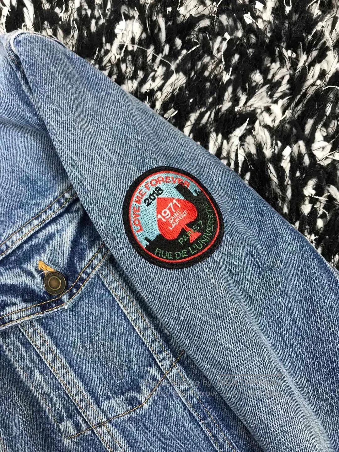 Saint Laurent Paris Saint Laurent Men's Japanese Badge Denim Jacket. Size US S / EU 44-46 / 1 - 2 Thumbnail