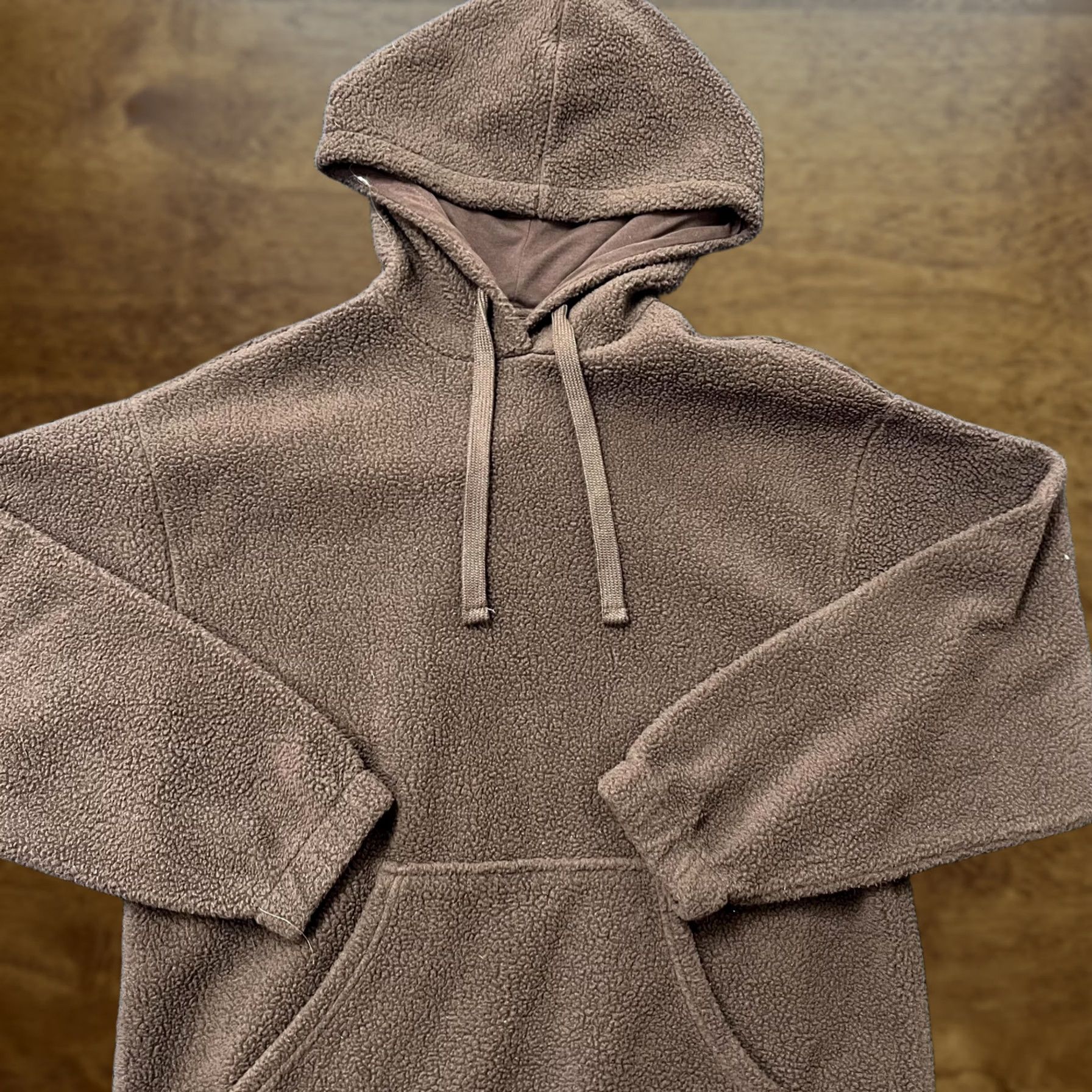 Topshop Topshop Hoodie Womens Small Brown Sherpa Fleece Pullover Kangaroo Pocket Soft Hooded Size S / US 4 / IT 40 - 1 Thumbnail