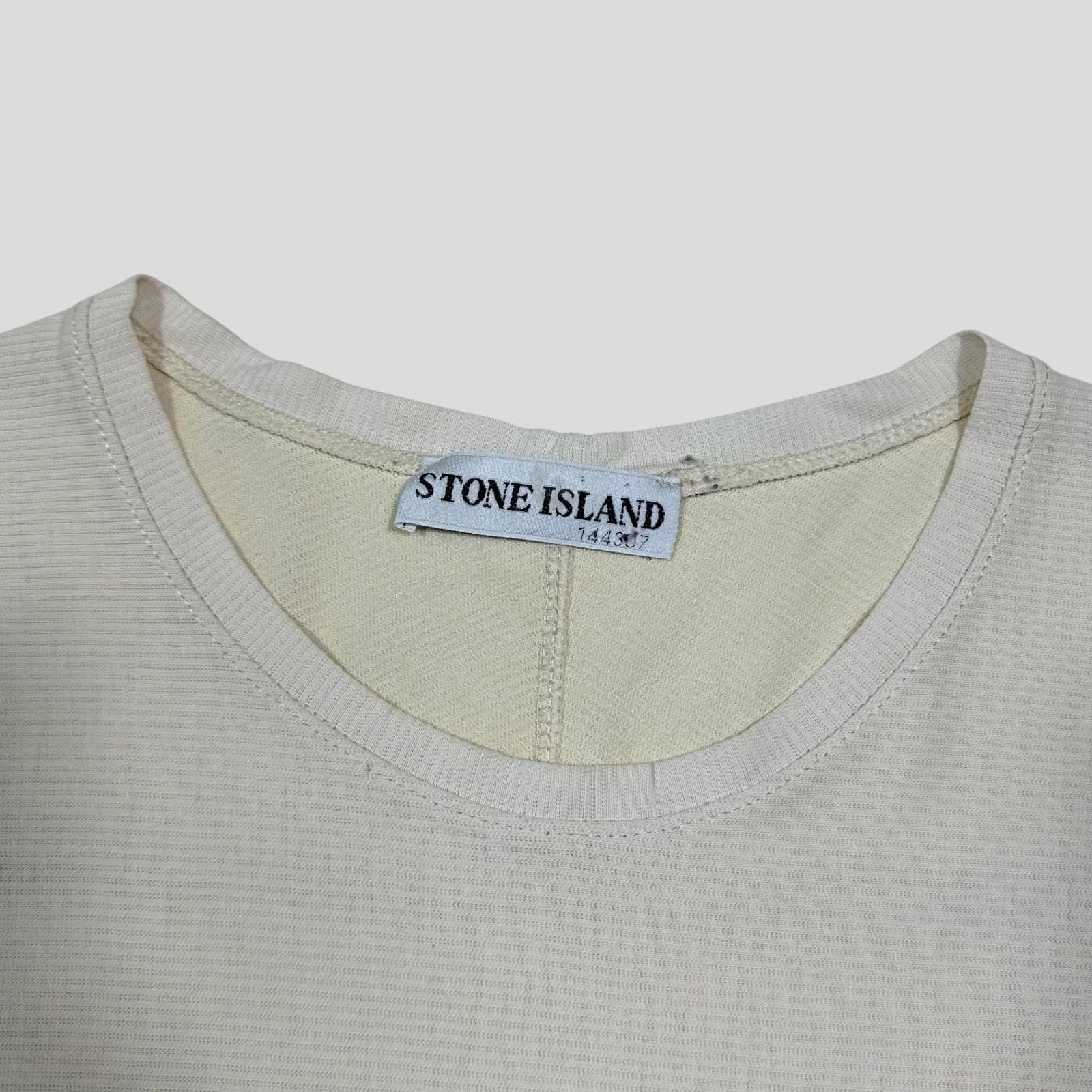 Stone Island Stone Island 2003 Textured Cotton Logo T-shirt - L/XL Size US XL / EU 56 / 4 - 3 Thumbnail