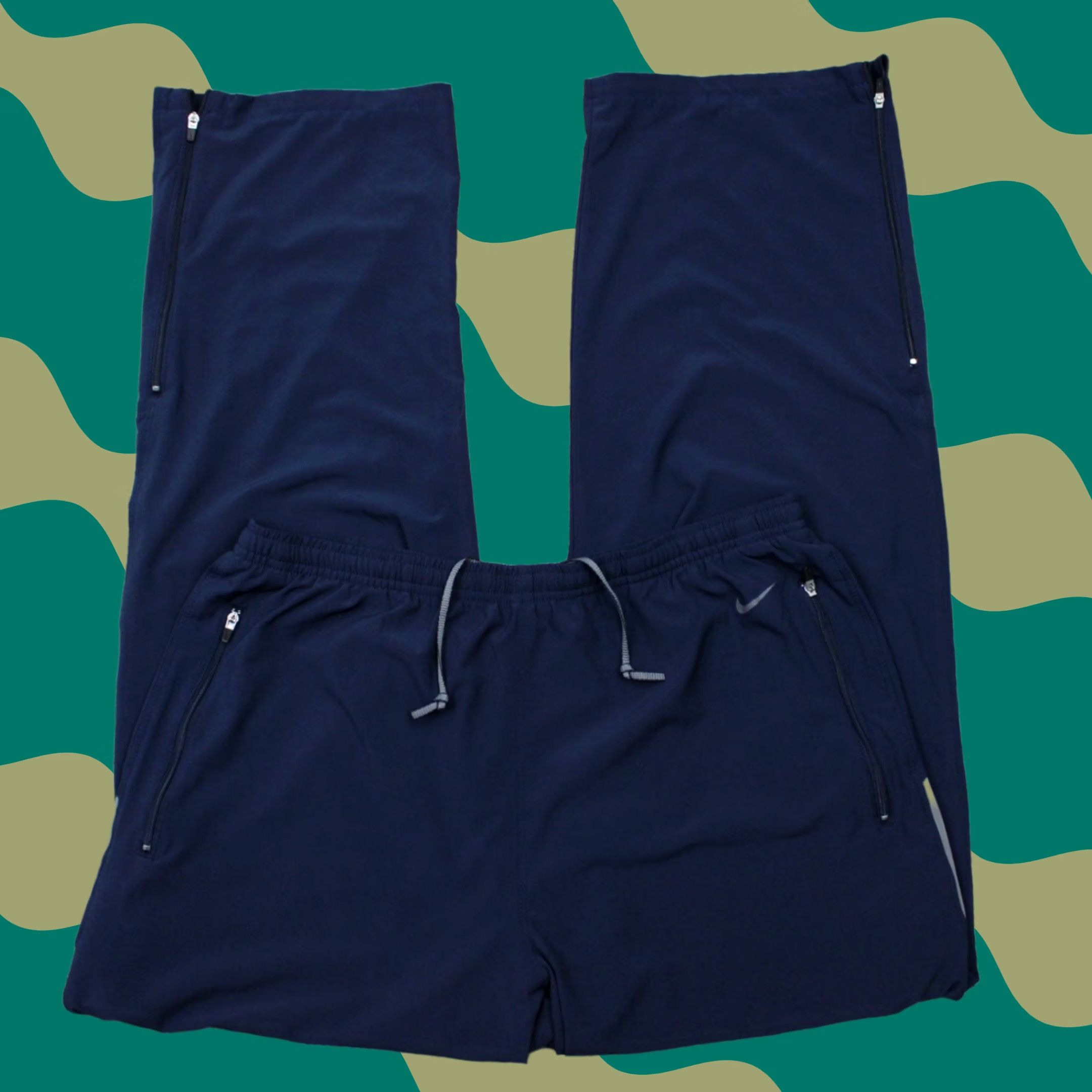 Nike Nike Pants Mens L Blue Wind FitDry Zip Ankle Golf Rain Drawstring inseam Size US 33 - 1 Thumbnail