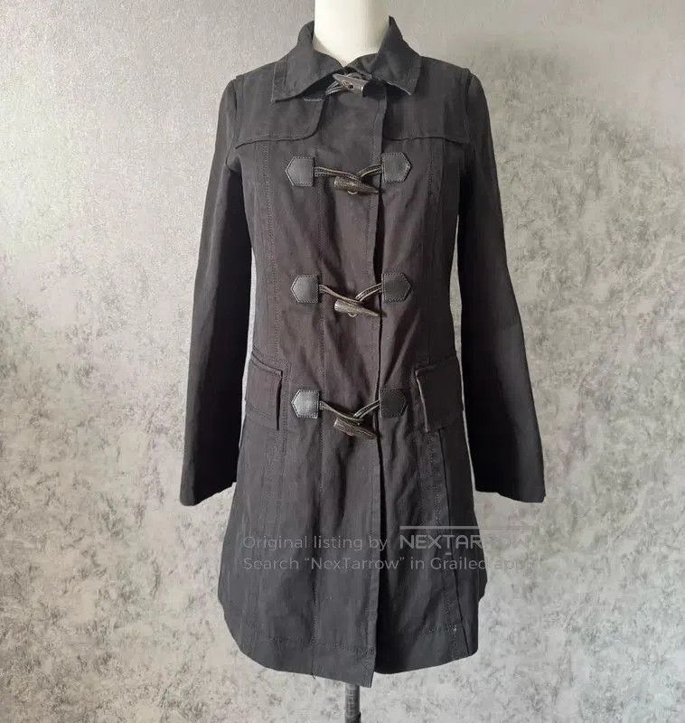 Burberry Burberry Black Cotton Mid-Length Coat. Size M / US 6-8 / IT 42-44 - 2 Thumbnail