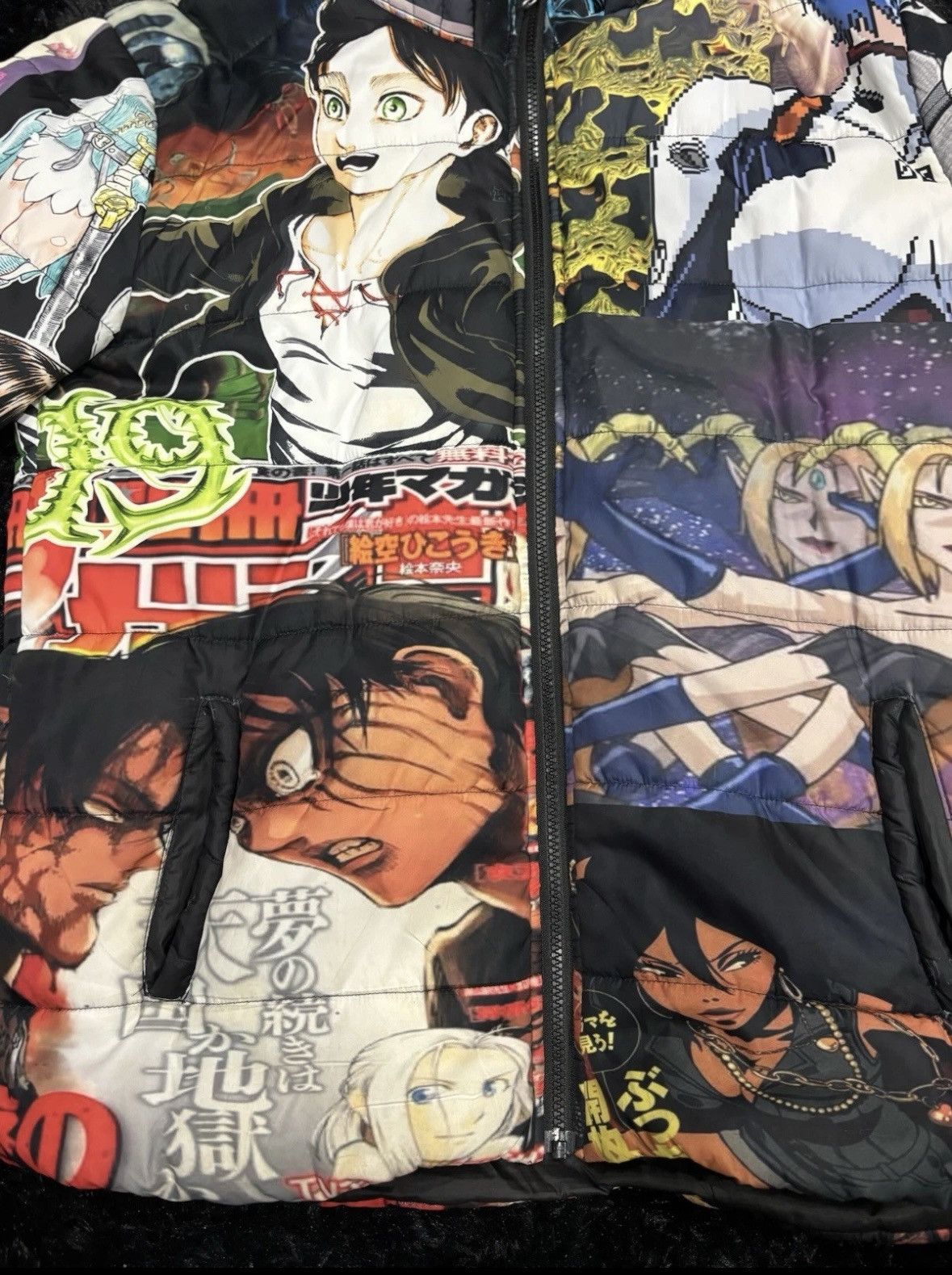 Other Rare Anime Patchwork Puffer Jacket Manga Collage Size US XL / EU 56 / 4 - 2 Thumbnail