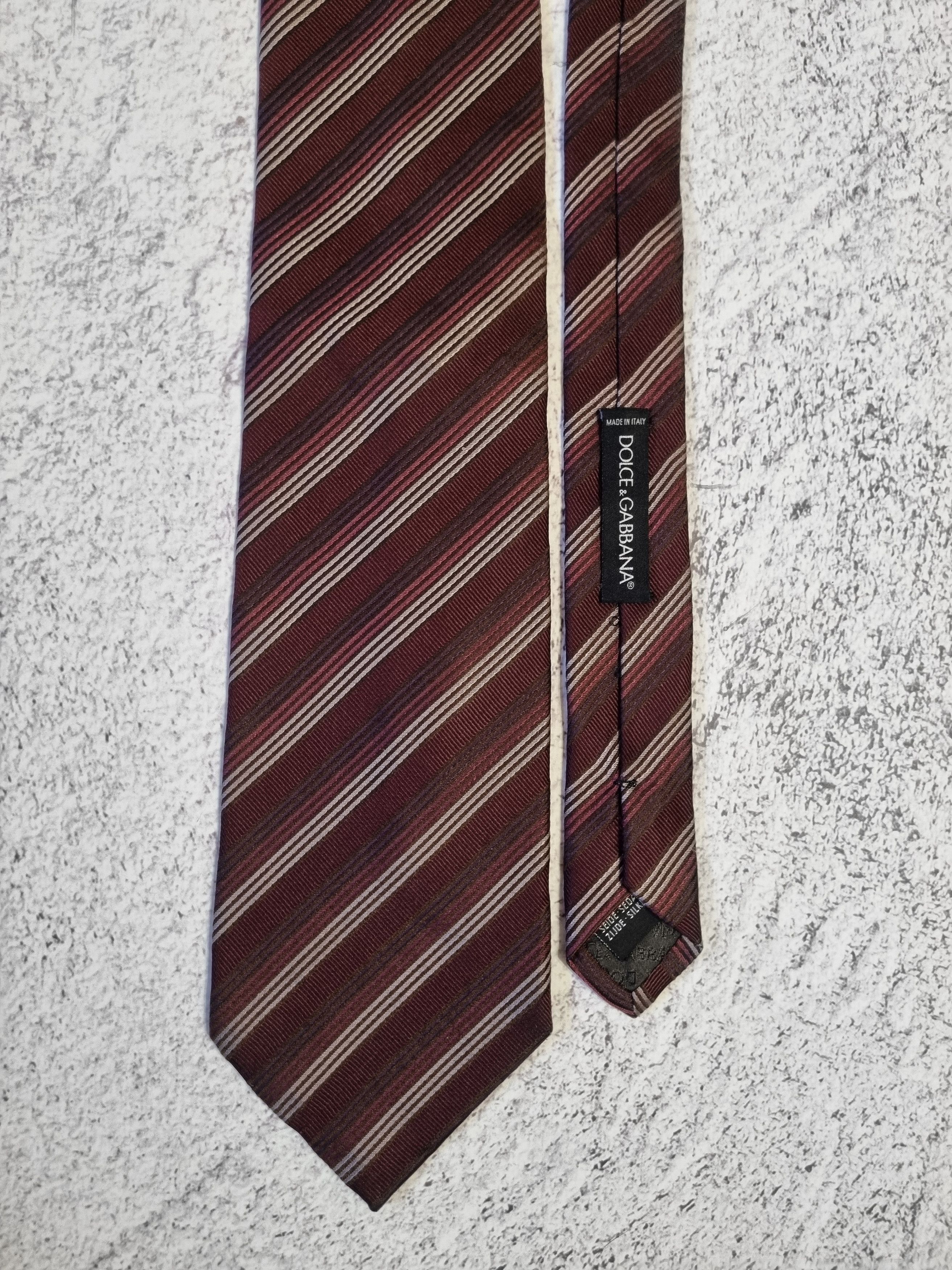 Dolce & Gabbana Beautiful Dolce & Gabbana Striped Silk Tie Size ONE SIZE - 4 Thumbnail