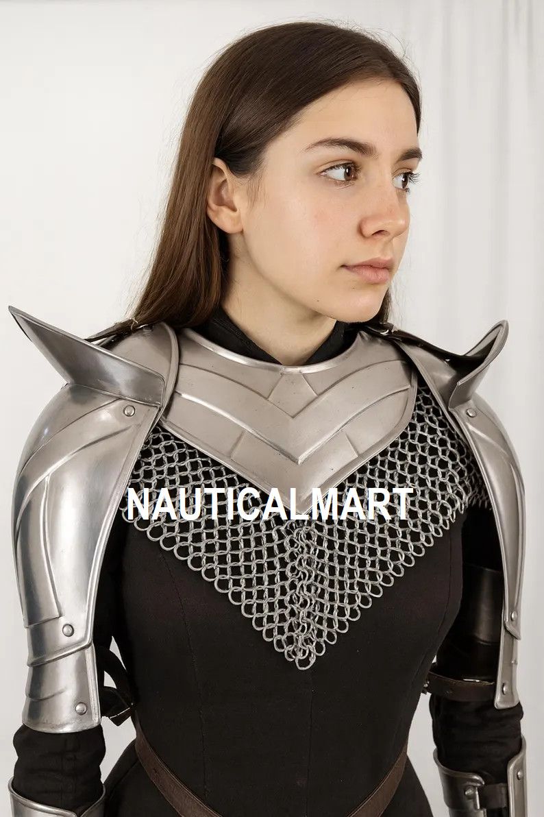 Other Medieval Lady Knight Shoulder Pauldrons with Neck Size ONE SIZE - 1 Thumbnail