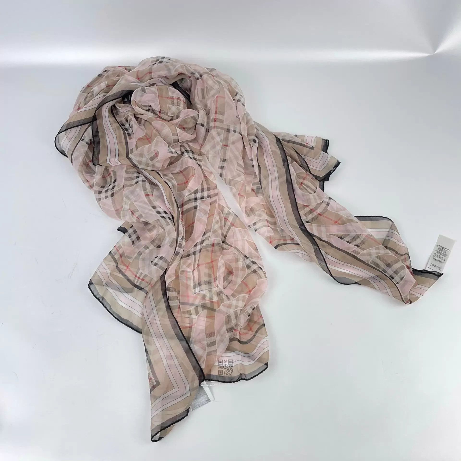 Burberry Burberry Silk Scarf Allover TB Logo Print 100x200 Size ONE SIZE - 1 Thumbnail