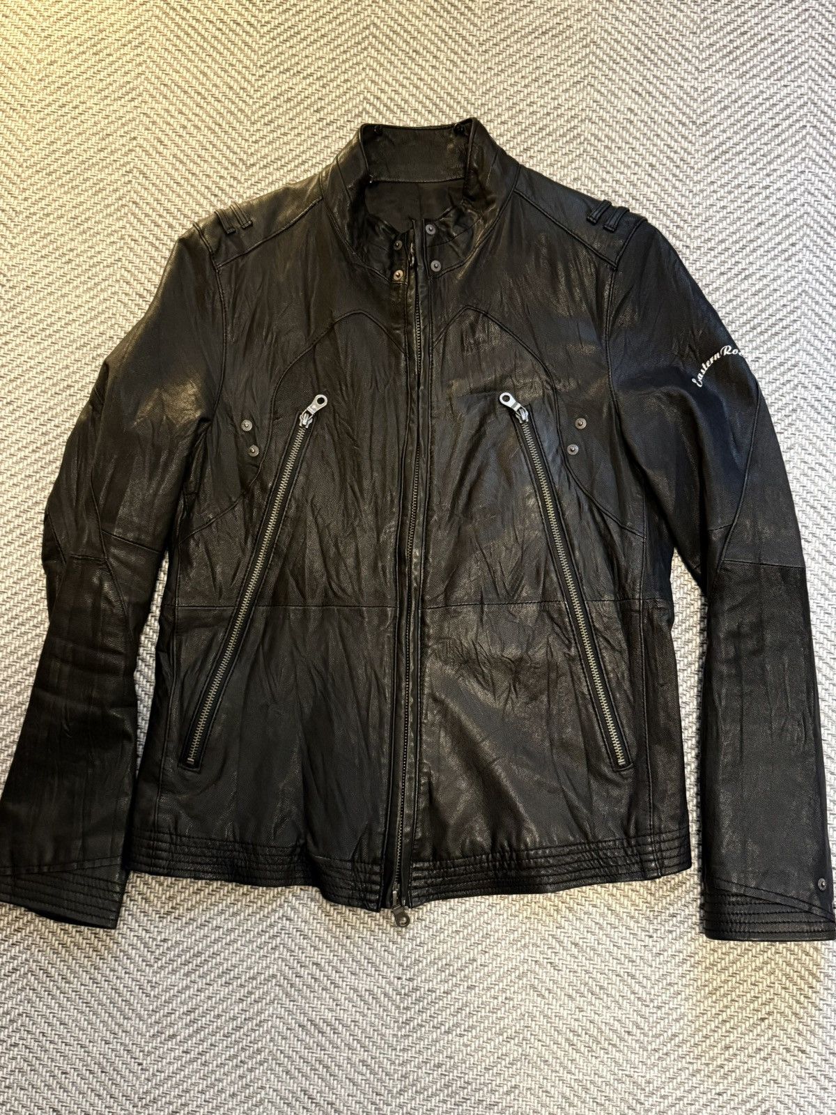 PPFM PPFM Stand Collar Leather Rider Jacket Size US M / EU 48-50 / 2 - 2 Thumbnail