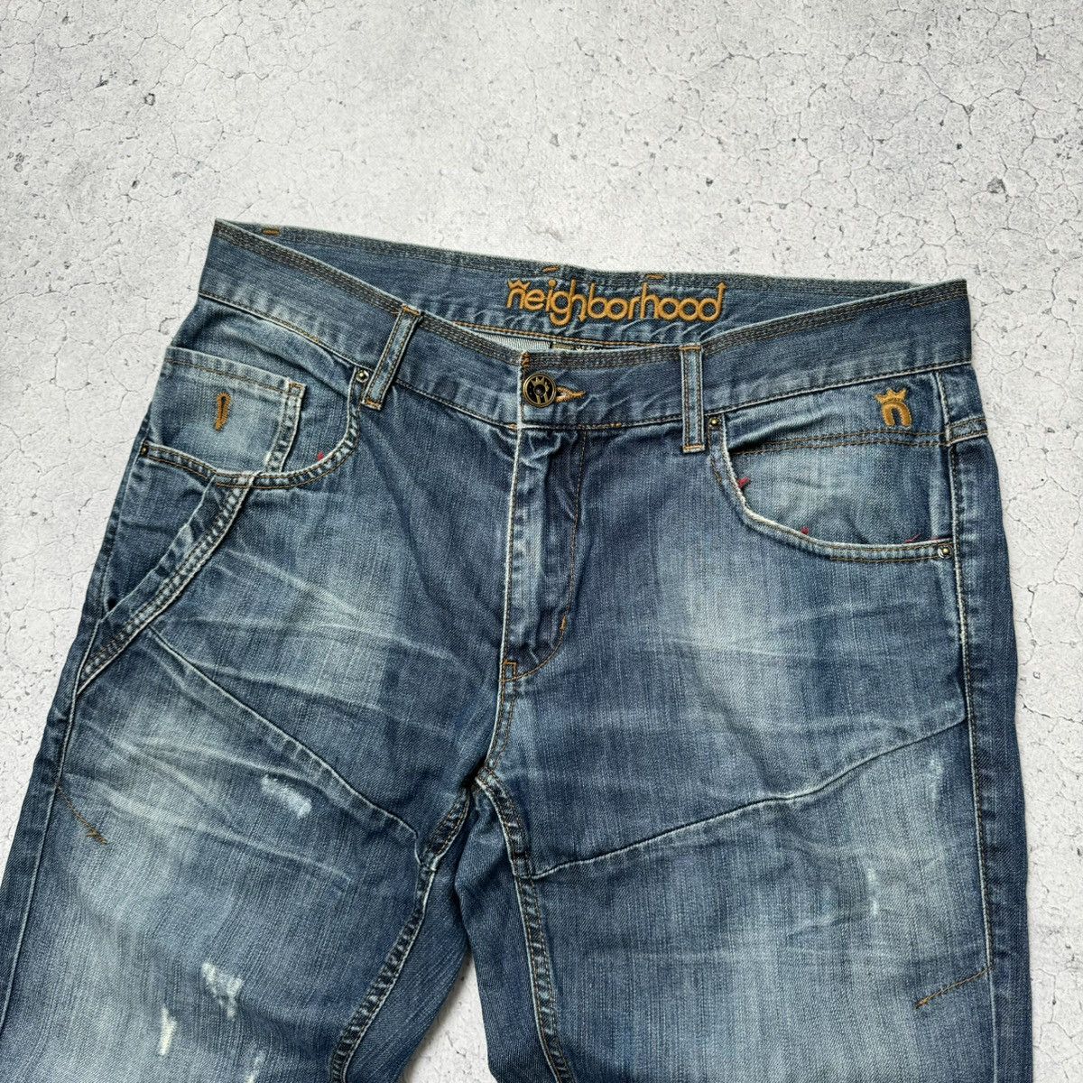 Japanese Brand × Neighborhood × Vintage Neighborhood Faded Japanese Denim Distressed Jeans Size US 34 / EU 50 - 5 Thumbnail